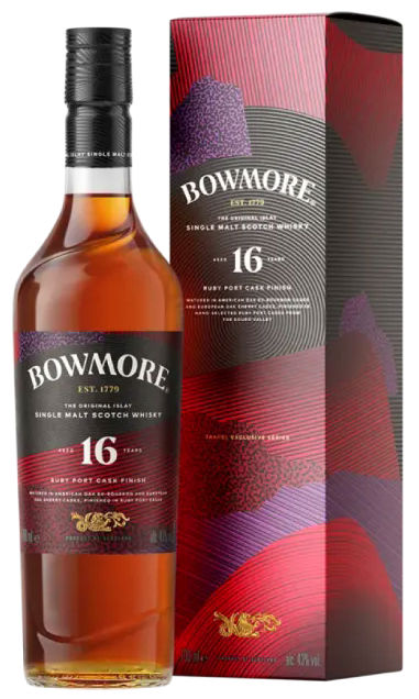BOWMORE 16年 Ruby port cask finish Bowmore 16 Year Old Ruby Port Cask Finish, Travel Retail